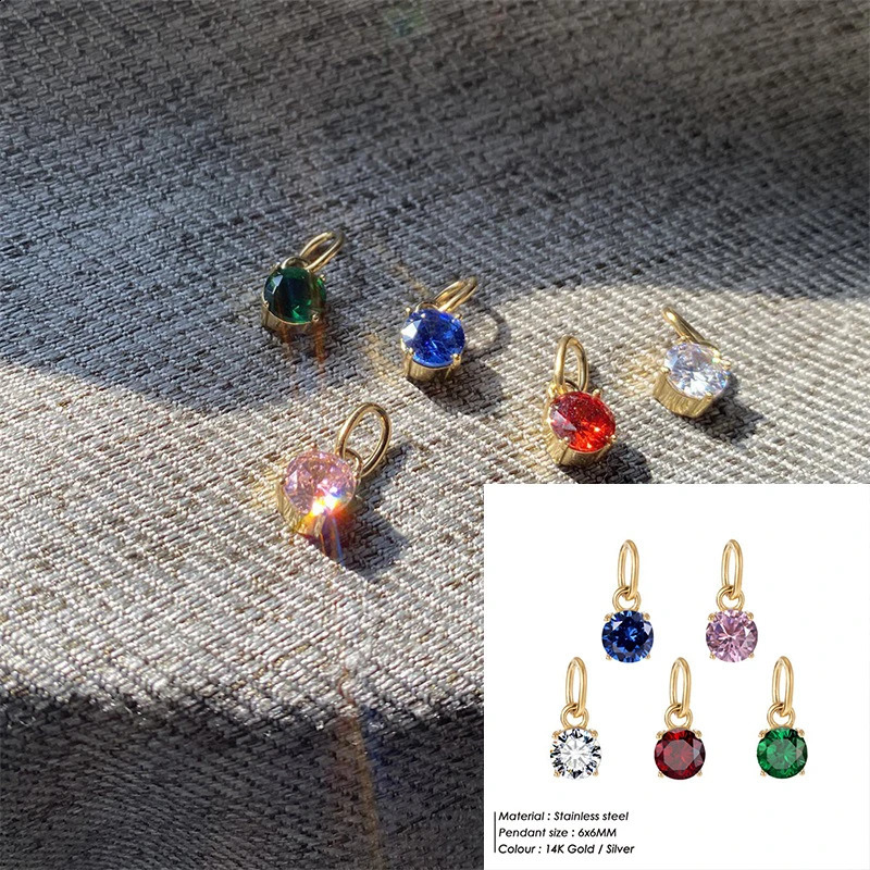 CARLIDANA Minimal Dainty Mini Small Charm Girl Boy 316L Stainless Steel Round Charms Pendants Necklace Jewelry Making 250519