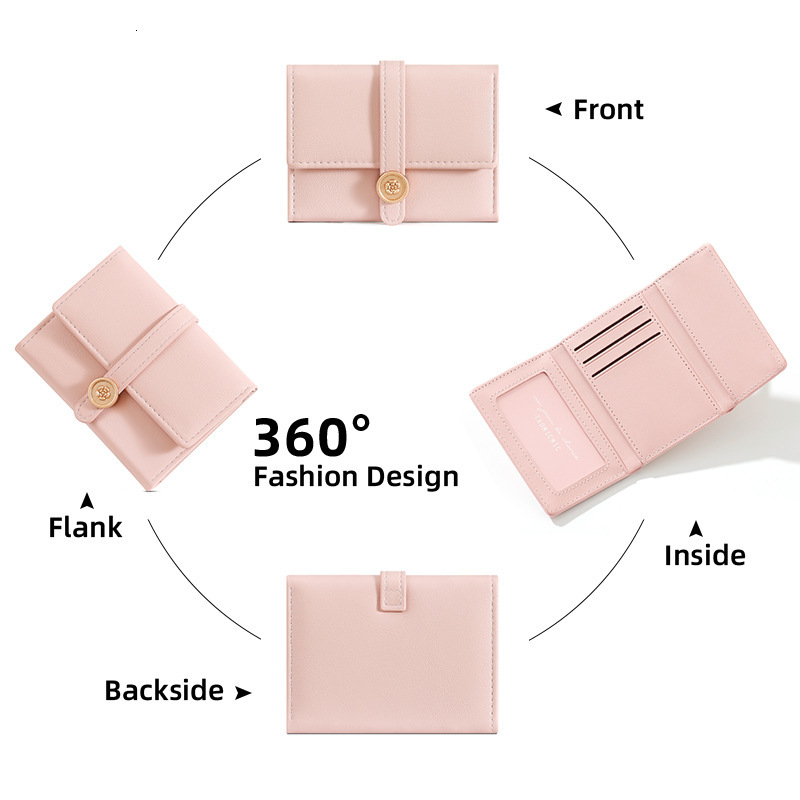 Designer Wallet Card Holder Men Women Storage Minimalist Faux Leather High Capacity Zipper White Multicolor ID Window Short