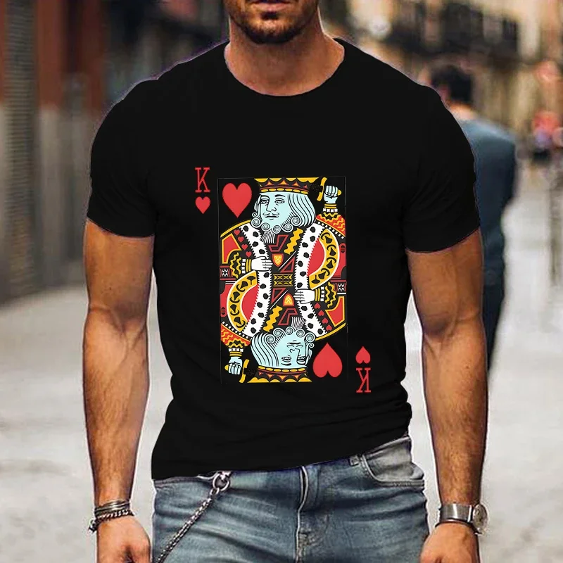 Playing Cards Heart K/Q Graphic T Shirts Couples Y2k Fashion Queen King Tees Harajuku Funny Boyfriend Girlfriend Tee Loves Shirt