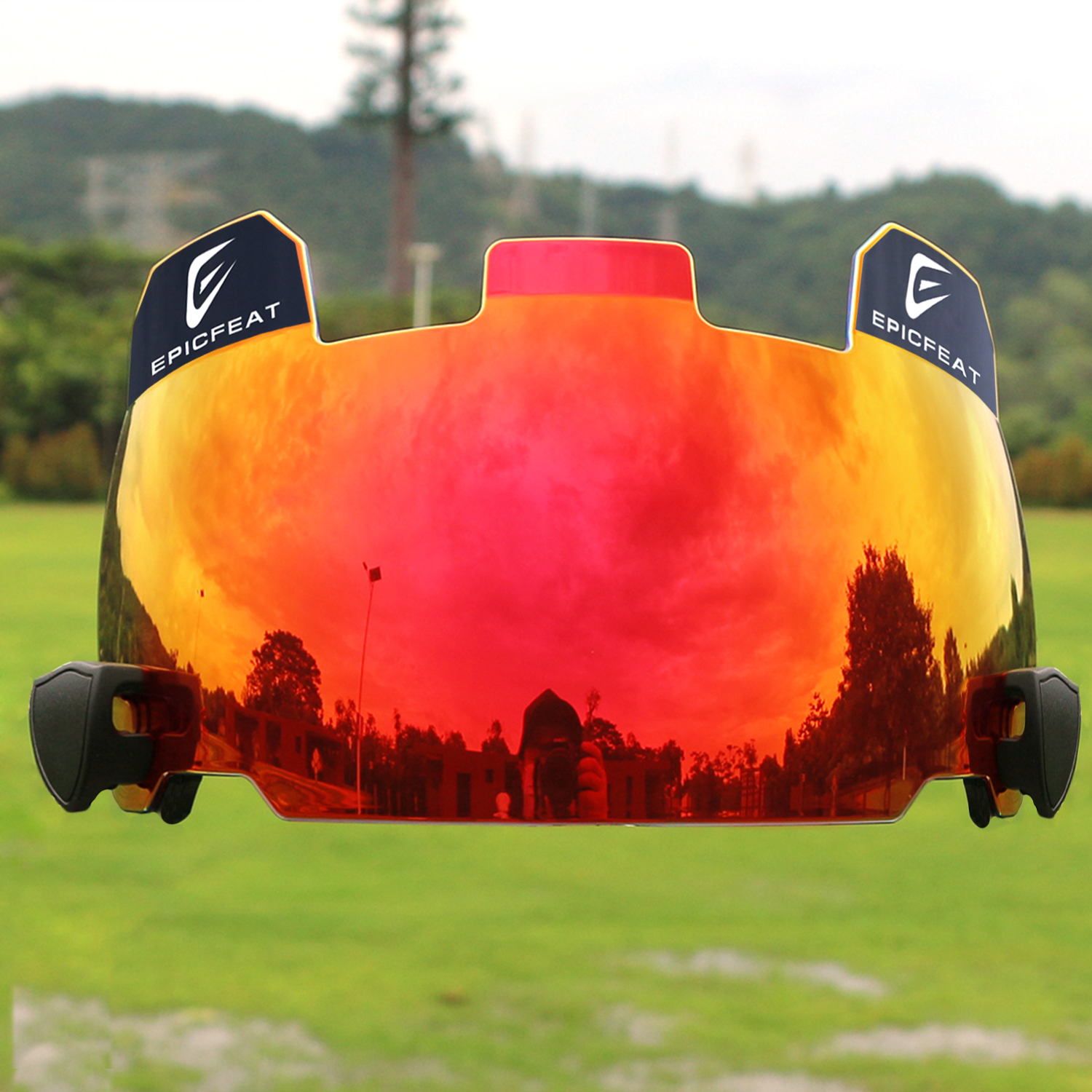 American football helmet visor, football sun visor, spherical mirror, universal one-size-fits-all, suitable for helmets of all sizes.