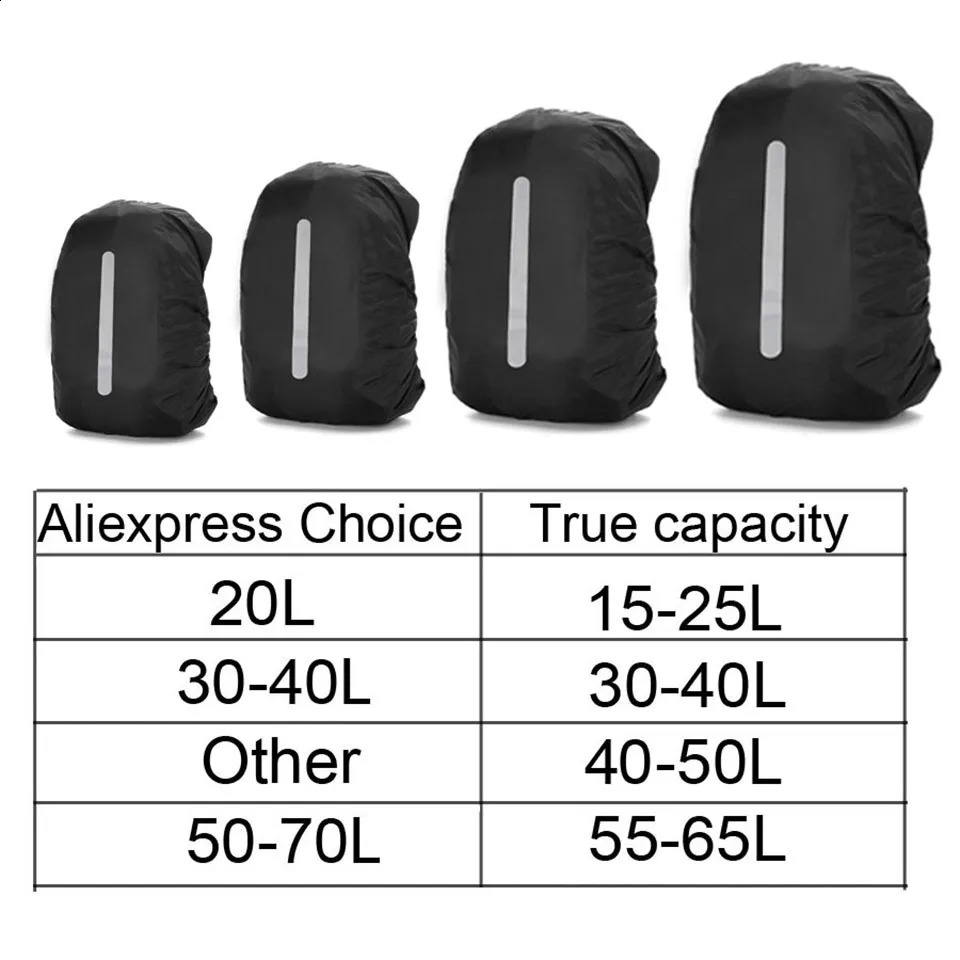 Rain Cover Backpack Reflective 20L 35L 45L 60L Waterproof Bag Camo Tactical Outdoor Camping Hiking Climbing Bag Dust Raincover 250522