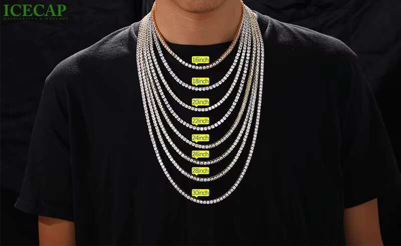 Zhixuan Custom Fully Iced Out Baguette Round Cut VVS Moissanite Cuba Chain 925 Silver Diamond Necklace Hiphop Style Chain