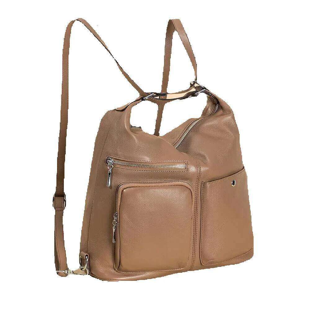 Designer Luxury Designer Luxury Dual-Purpose Genuine Handbag Woman Casual Real Cow Leather Backpack Multifunctional Ladies Cowhide Shoulder Bag