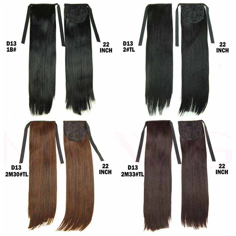 Single color straight hair chemical fiber bandage ponytail extension high temperature silk hair extension factory wholesale hair accessories