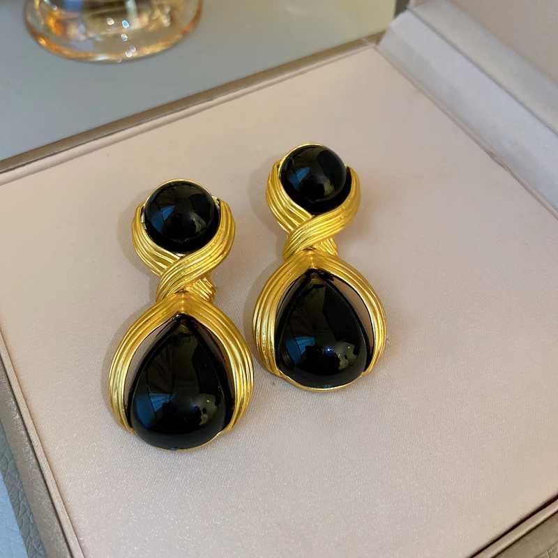 Rhinestones Round Water Drop Metal Mediaeval Vintage Dangle Earrings for Women Personty Exquisite Aesthetic Premium Jewelry L250527