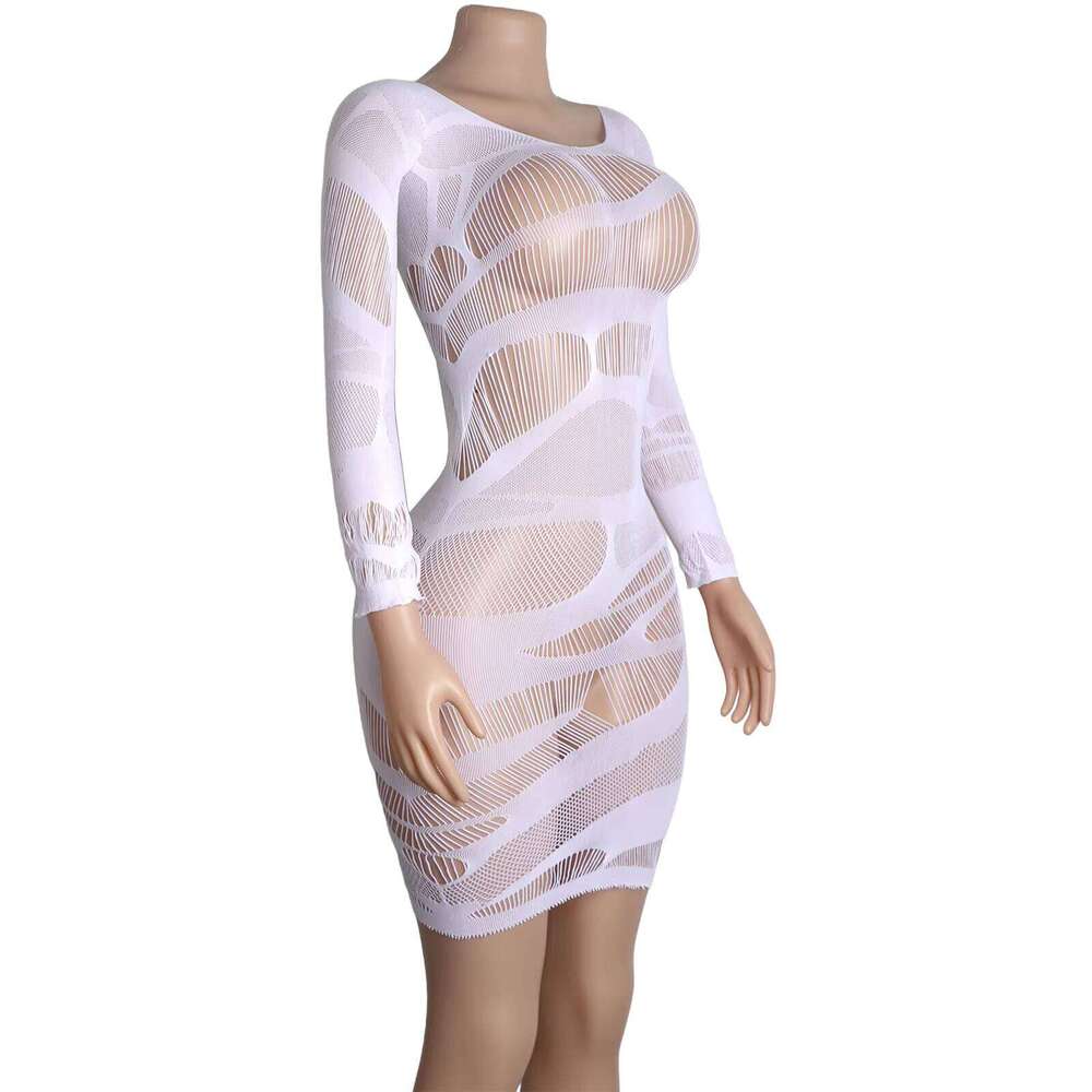 Sheer Nightclub Dress Luminous Fishnet Sexy Performance Outfit Exotic Dance Wear Underwear Women Rave Costume