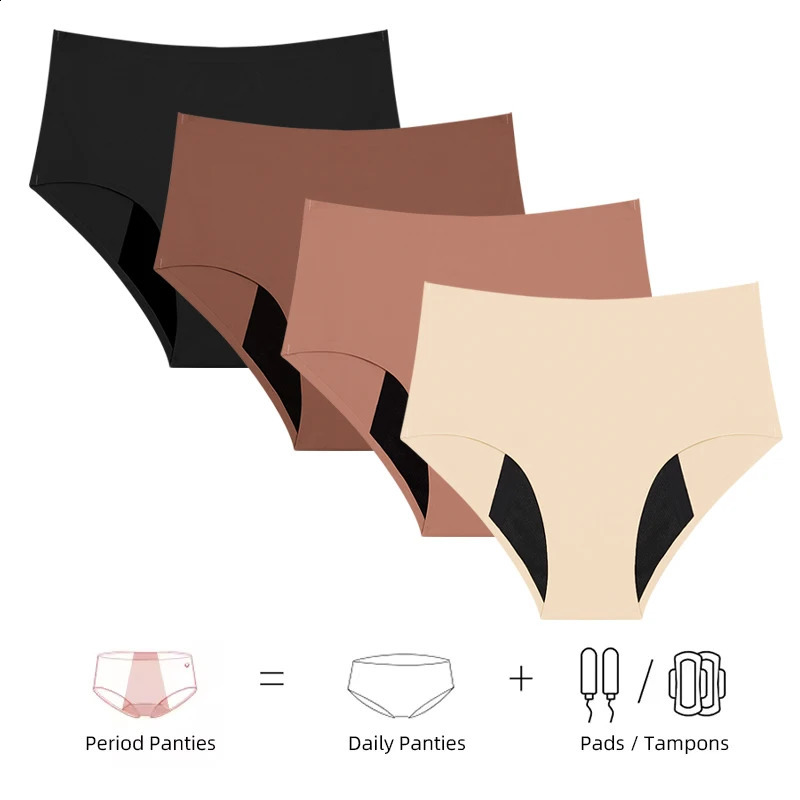 Seamless High Waist Menstrual Pantie Physiological 4 Layers Leak Proof Underwear Sexy Briefs No Trace Breathable Panties 250526