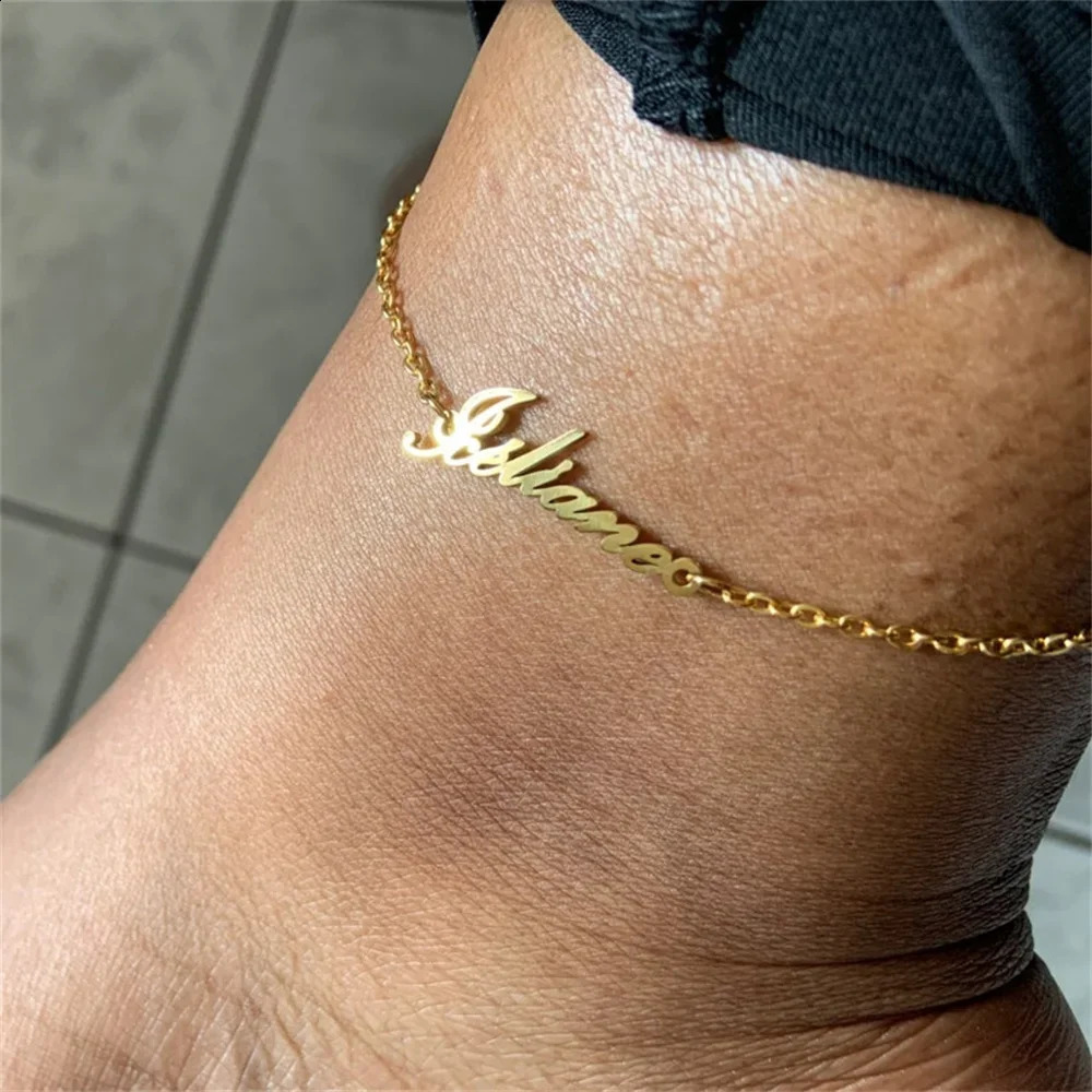 Custom Name Anklet Stainless Steel Women Anklet Gold Plated Nameplate Anklets Custom Anklets for Women Personalized Jewelry 250526
