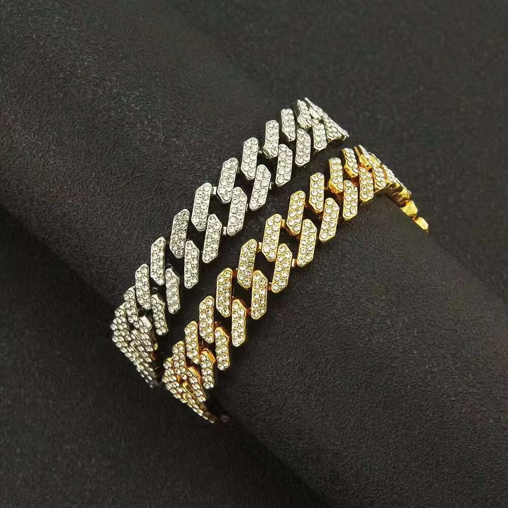 Mans Hiphop VVS Diamond Mossanite Bracelet 6mm 8mm 10mm 12mm 15mm GRA S925 Silver Necklace Moissanite Cuban Link Chain