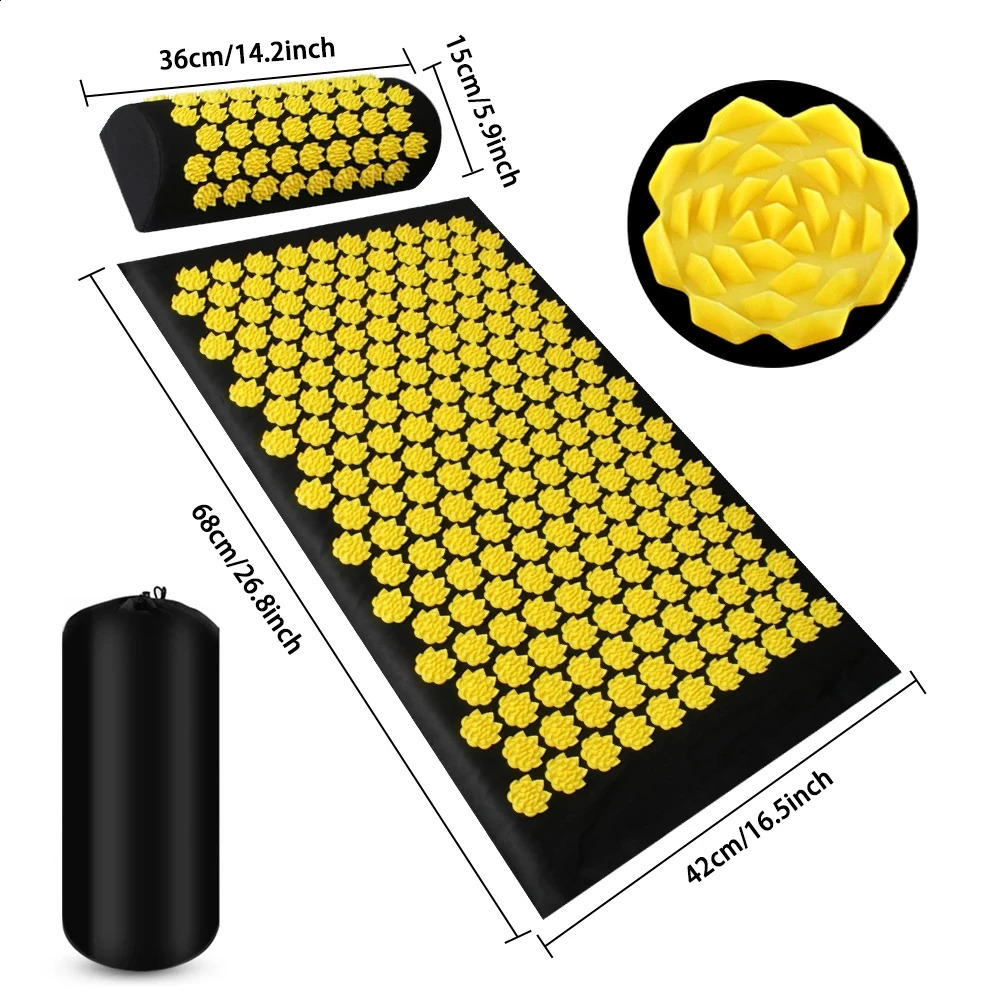 Acupressure Yoga Mat Kuznetsovs Applicator Cushion Sensi Massage Body Needles With Spikes Pillow Foot Massager Fitness Pilates 250519
