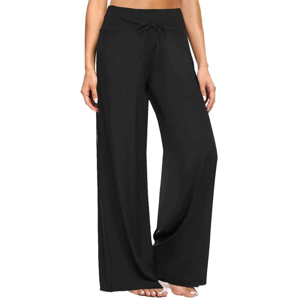 High-waisted, non-binding, wide-leg pants suitable for women's fitess, sports, and casual wear