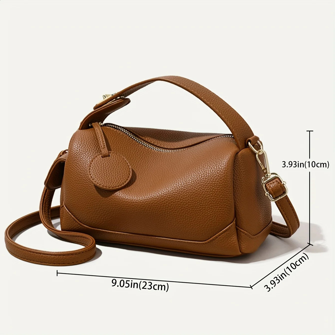 1pc Minimalist Solid Color Boston Bag with MultiPocket n Lightweight Crossbody Handbag for Women 250528