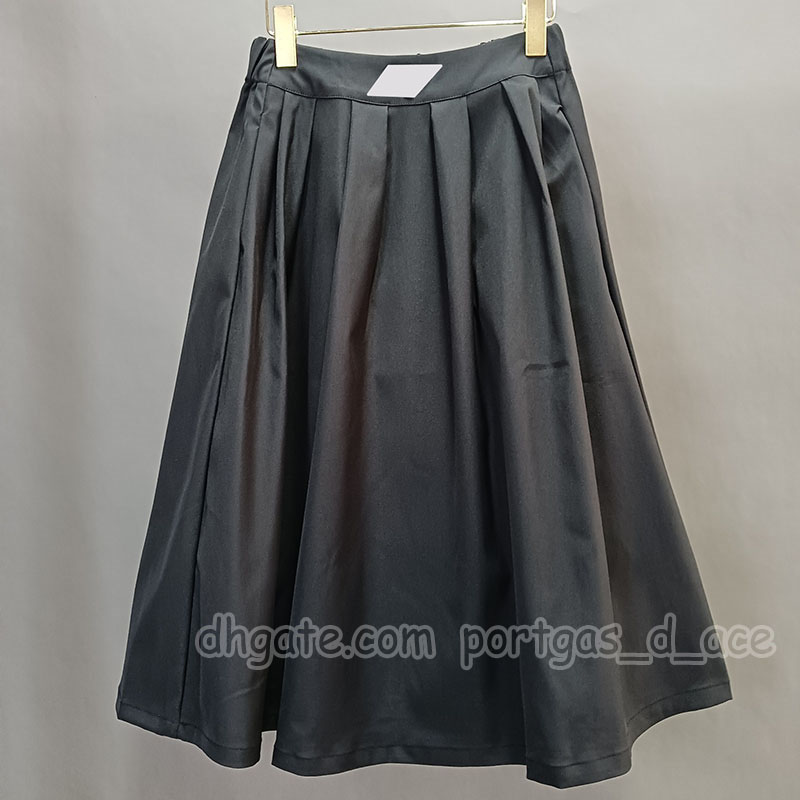 Black Nylon Pleated Skirt Dress Designer Women Summer High Waist Elastic Skirts Street Style Daily Dresses