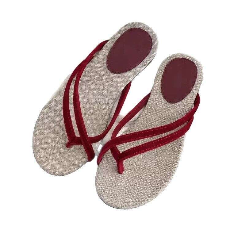 Sheepskin Version ~ Loose Fit Woven Strap Round Toe Post Sandals for Women Outdoor 2025 Summer Beach Slippers