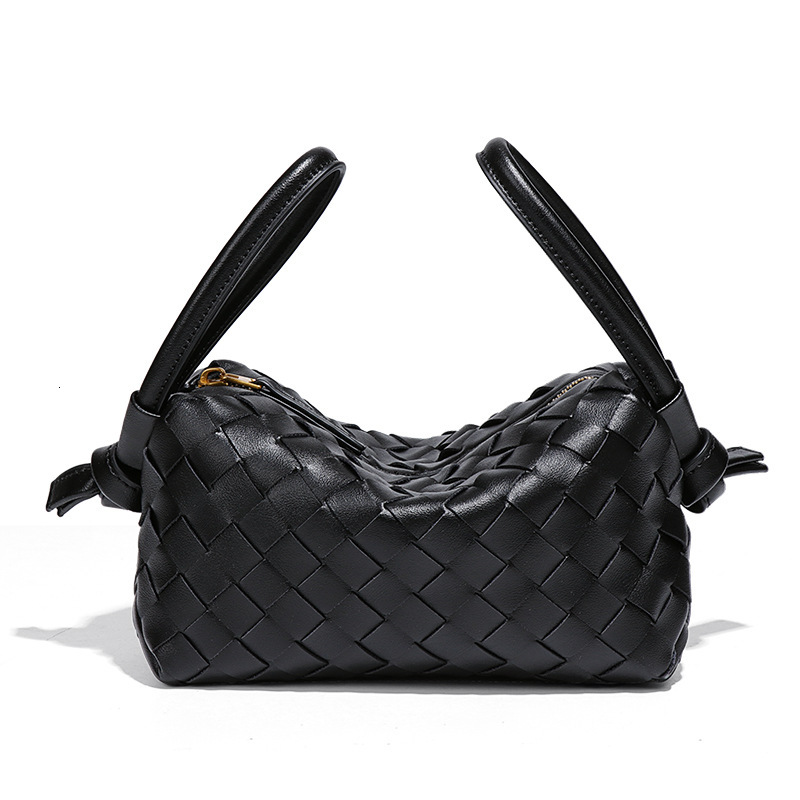 Fashion New Double Handle Wrist Handbag for Women Handwoven Design Trendy Pillow Single Shoulder Crossbody Bag
