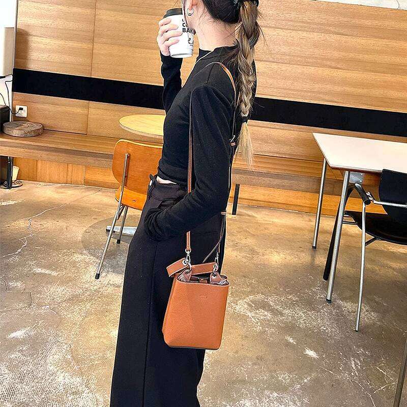 Cowhide Custom Name Crossbody Bag Fashion Spring Summer New Designer Handbags For Woman Large Capacity Party Bucket Bags