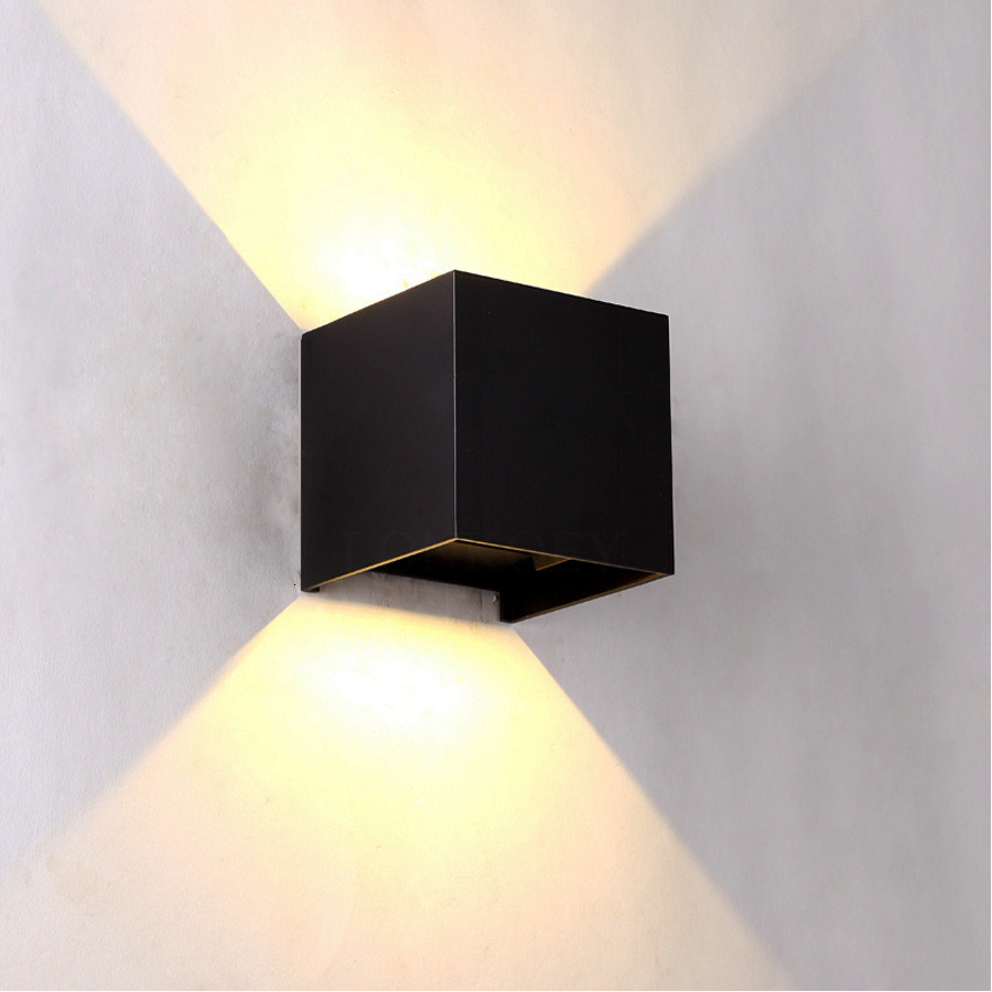 Indoor 6W 12W LED Wall Lamps AC100V/220V Aluminum Wall Sconce bedroom Waterproof LED Outdoor Garden Yard Balcony Wall Light