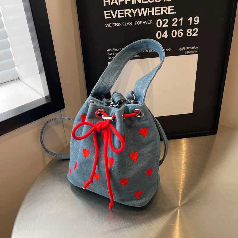 Children Messenger Bag Embroidered Drawstring Pink Purses and Handbags Crossbody Bag for Women Textured Bucket Bags Bolsa XJ2520528