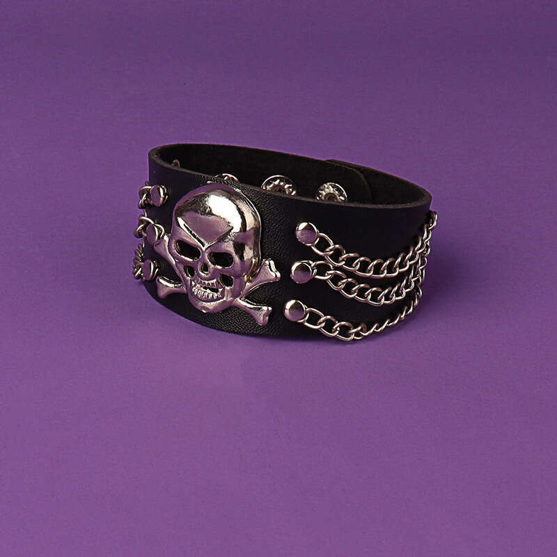 Punk Rivet Nightclub Trendy Bold Bracelet Skull Bangle Multi-layer Fashion Jewelry
