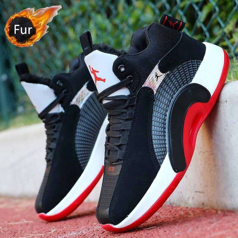 for Men Winter Outdoor Sports Youth Basketball Shoes Training Athletic Sneakers Mens Plush Sneaker