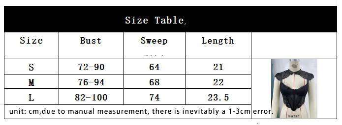 Chuangerm Oem 2025 New Spicy Girl Sexy See-Through Patchwork Hollow Out Lace Fishbone Black Women Corset Top