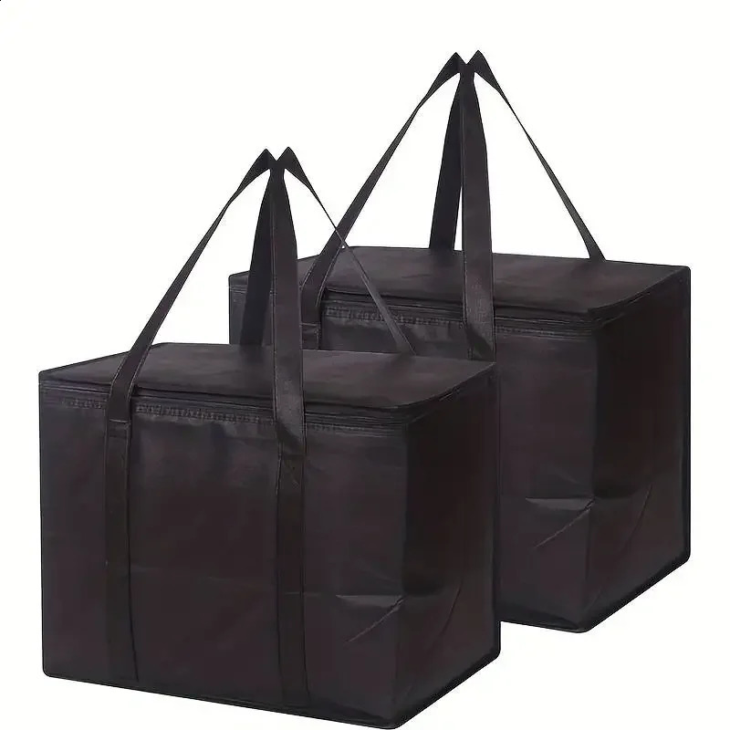Large Capacity Insulated Grocery Bags Foldable Reusable Soft Cooler Bag Lightweight Cold Takeout Food Delivery Bag 250528