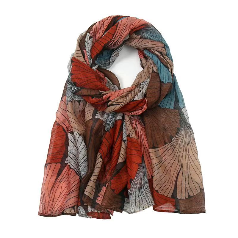 T832 New Bali Printed Scarf Women's Headband Winter Warm Thin Scarf