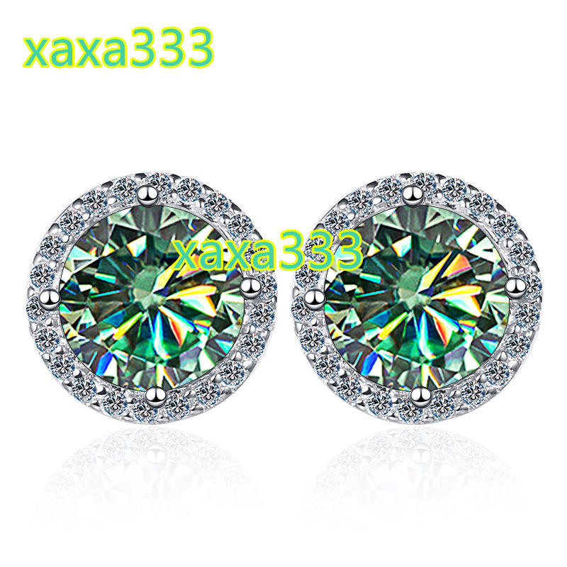 Luxury Men Moissanite Stud Earrings Diamond Fine Jewelry Earrings Bridal 925 Sterling Silver 2024 New Wedding for Women