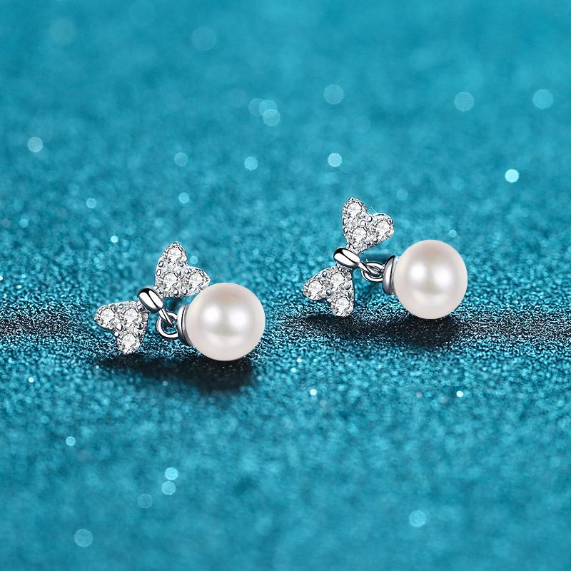 Chic Pair of Silver Hinged Hoops Complemented by Exquisite White Pearls Plus Dazzling 0.3 Carat Equivalent Simulated Gemstones