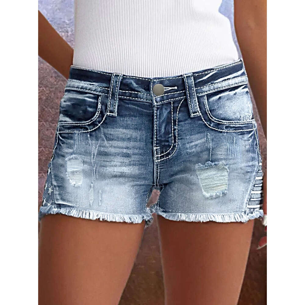 Shorts Women Denim Shorts Women S Distressed Stretch Slim Fit Versatile Jeans Embroidered Denim Shorts For Women Jean Shorts