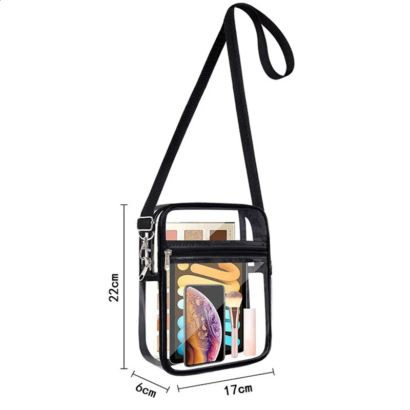 Clear Crossbody Purse Bag Stadium Approved with Front Pocket for Concerts Sports Festivals Holiday Beach Waterproof Bag 250528