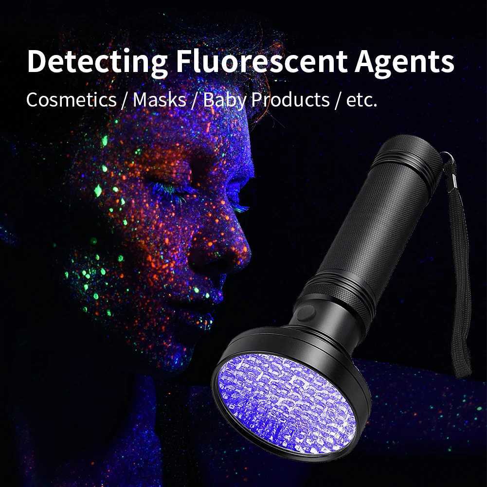 51/100 LED UV Flashlight 395nm Portable Ultraviolet Flashlight Money Verification Inspection Lamp Torch Multifunctional Tool XJ250529