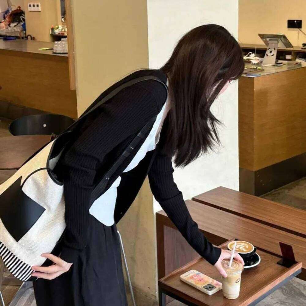 Women's Bags Designer Striped Canvas Bucket Patchwork Crossbody For Women New Commute Large Shopper Tote Bags Designer Shoulder Bag Chic
