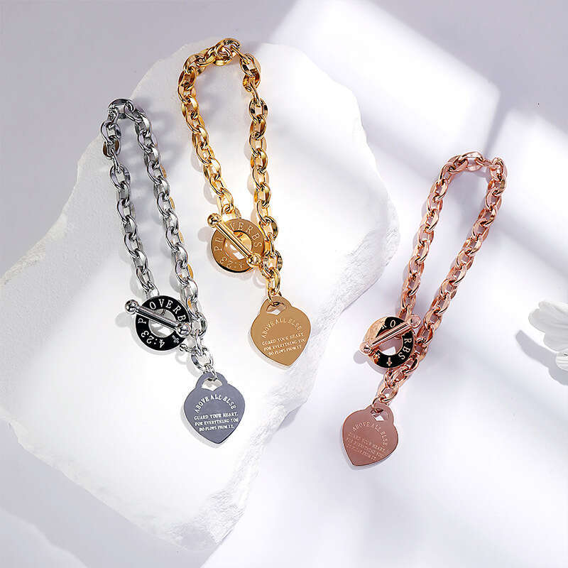 Heart Bracelets Necklaces Designer for Women Silver Chain Classic Heart Set Gold Party Gift Wholesale and Retail 316L Stainless Steel Jewelry