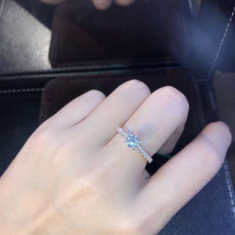 Wholesale Classic Crystal Wedding Rings for Women Trendy White Engagement Anniversary Jewelry for Parties Bridal