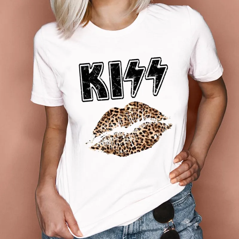 Large Short Sleeve T-shirt Summer Women's Flower Pattern Cartoon Heart Top Personalized Customization Pattern Heart Pattern Printed Cotton Clothi