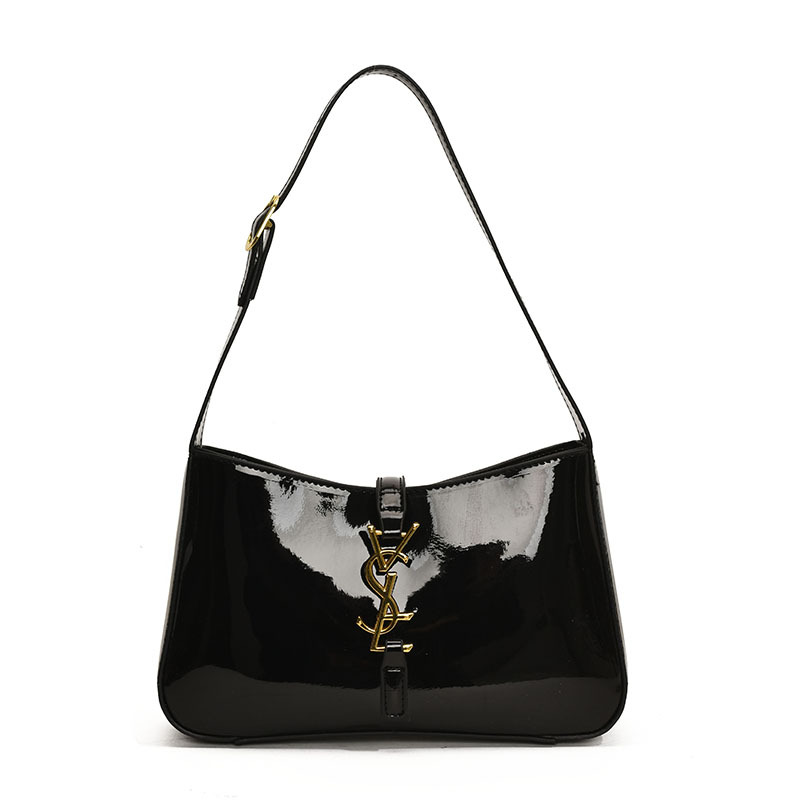 Spring and summer new style senior feeling red fashionable contracted all build patent leather letter underarm shoulder female bag 2025s hot
