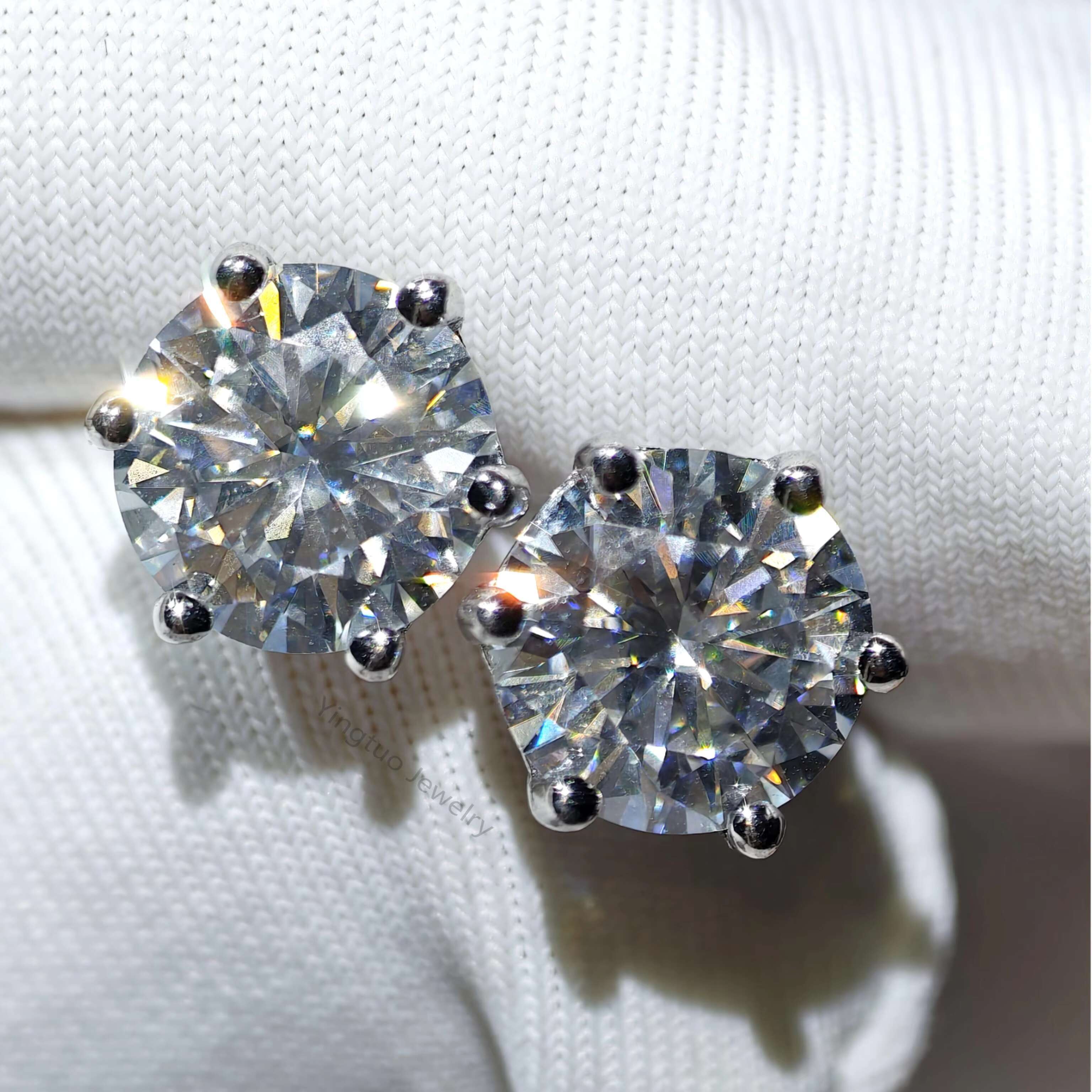 Wholesales Prices 925 Sterling Silver VVS Moissanite Earrings Bulk Hip Hop Style Moissanite Diamond Earrings With Certificate