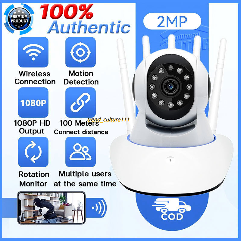 360° Bifrequency WiFi HD Wireless 2MP Indoor Outdoor Night Vision AlarmCam CCTV Camera IP Security Cameras