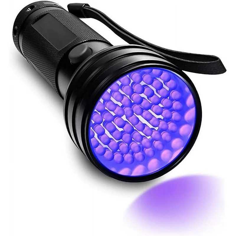 395nm UV Flashlight Black Light Waterproof 51 LED Flashlight Set with AA Battery for Home Hotel Inspection Pet Urine Detector XJ250529