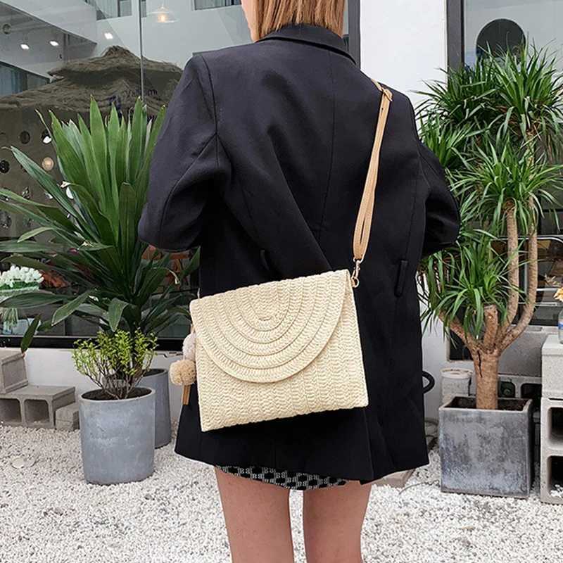 Casual Women Envelope Clutch Bags Lady Fashion Crossbody Bag Beach Straw Woven Messenger Shoulder Bag Women Travel Tote Purse XJ2520528