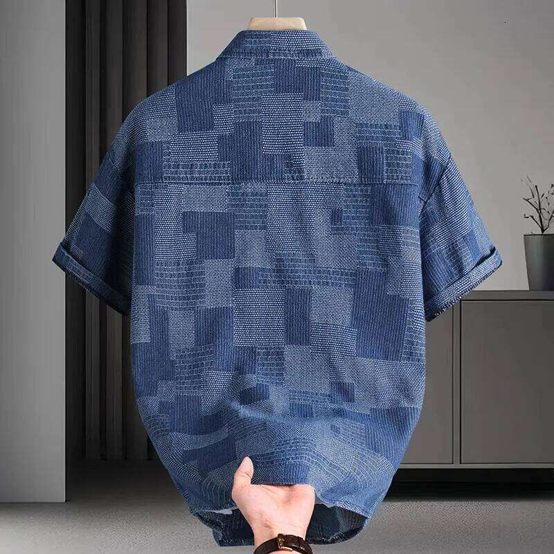 Women's Wear Summer Men's Short Sleeve Shirt Men Casual And Fashionable Grid Pattern Shirts Man Thin Beach Top Seaside Clothes