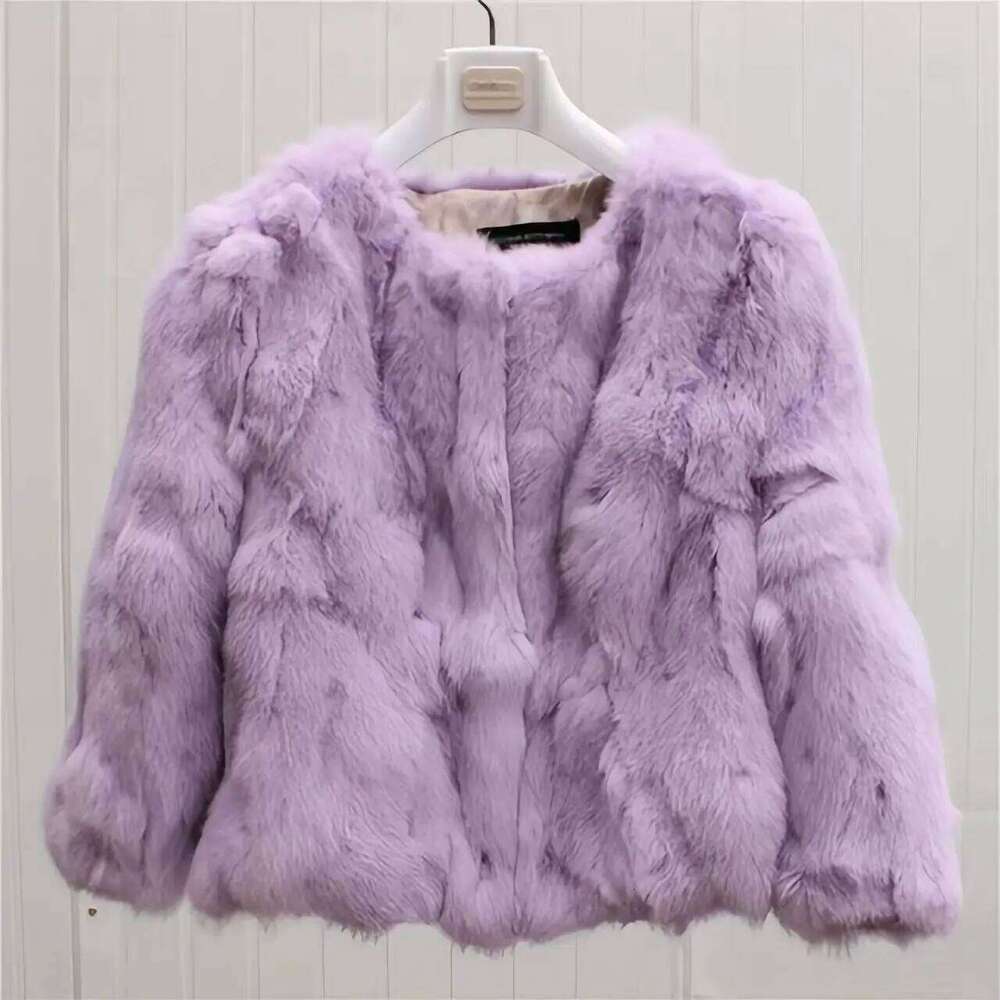 Real Rabbit Fur Coat for Women, Three Quarter Short Jacket, Female Loose Thicken Warm Clothes, High Quality, New, Winter, 2022