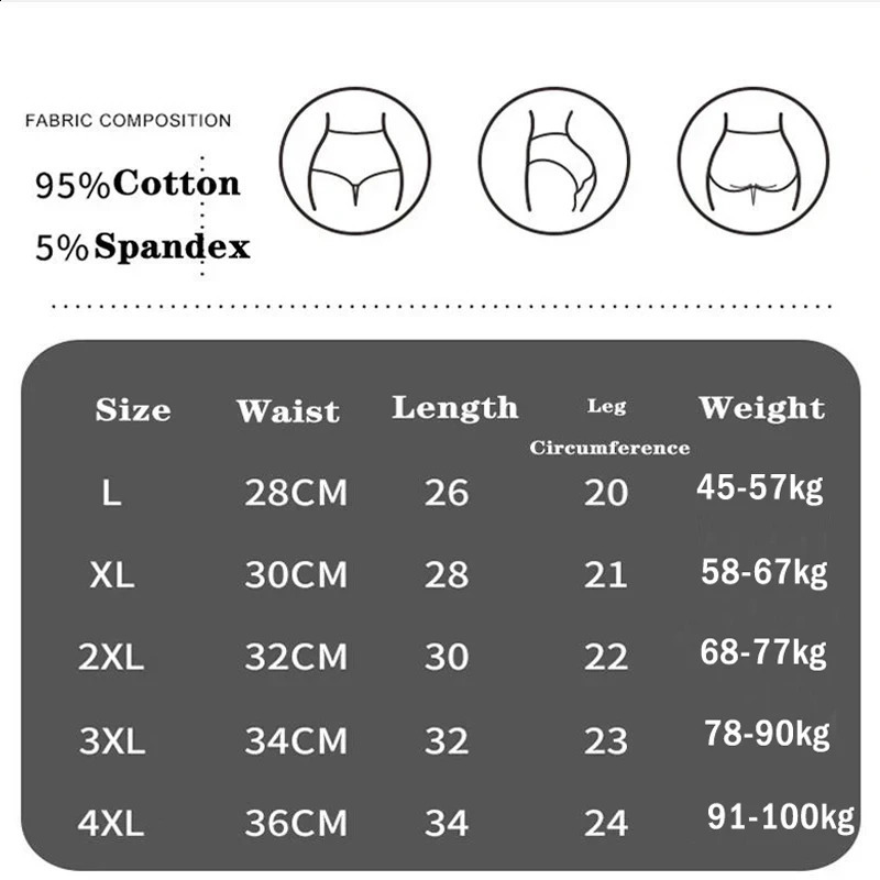 4pcspack High Waist Underwear Cotton Pantie Body Slim Abdominal Plus Size Girls Briefs Female Lingerie Shaper 250526