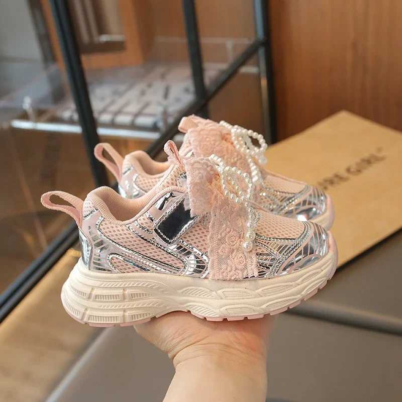 Girl Child Sport Shoe Non-slip Breathable New School Chunky Sneakers Mesh Causal Kids Spring Autumn Basketball Shoes Hook Loop W250529