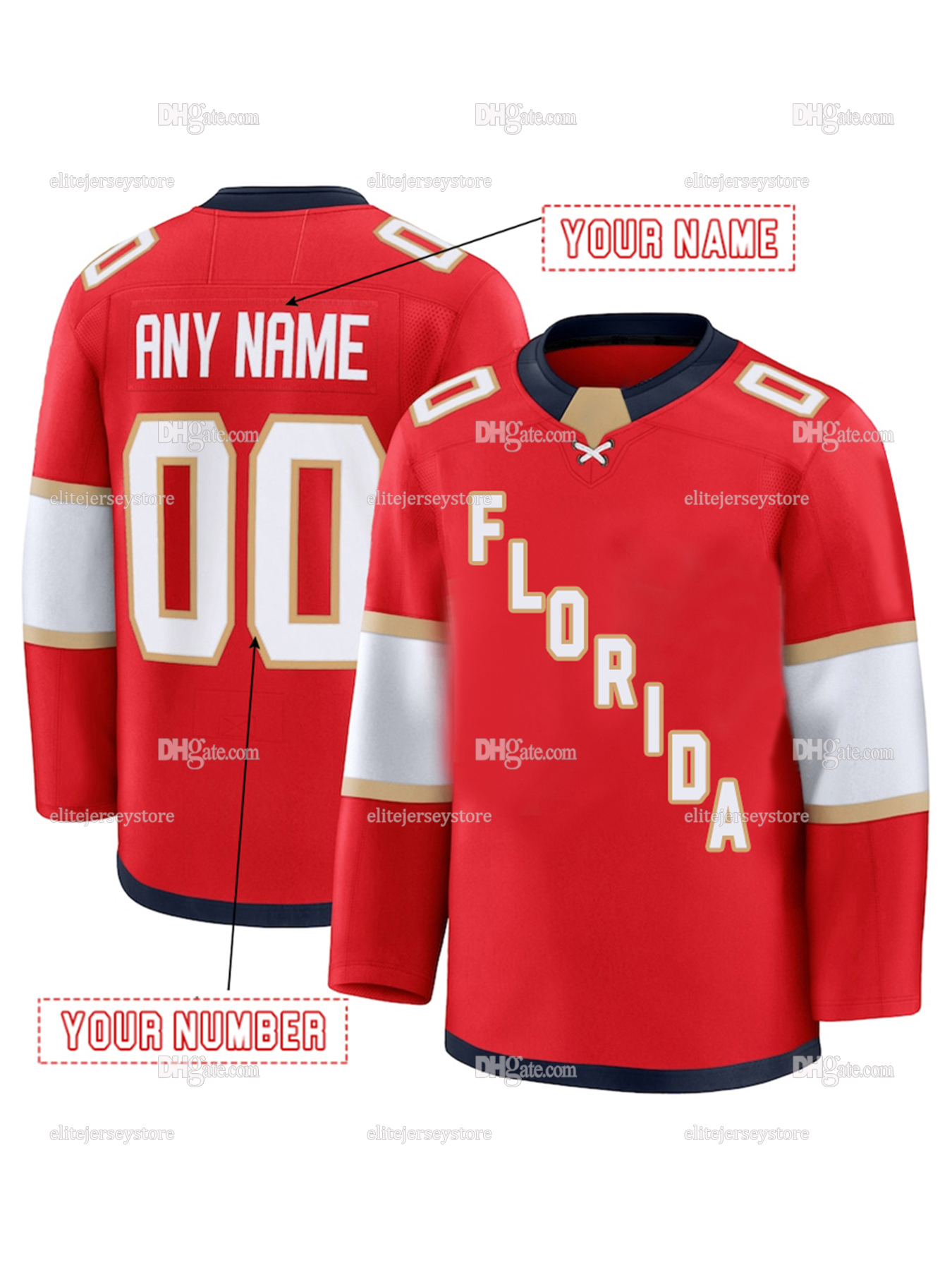 Personalized Custom Hockey Jersey Aleksander Barkov Brad Marchand Matthew Tkachuk Gustav Forsling Sergei Bobrovsky