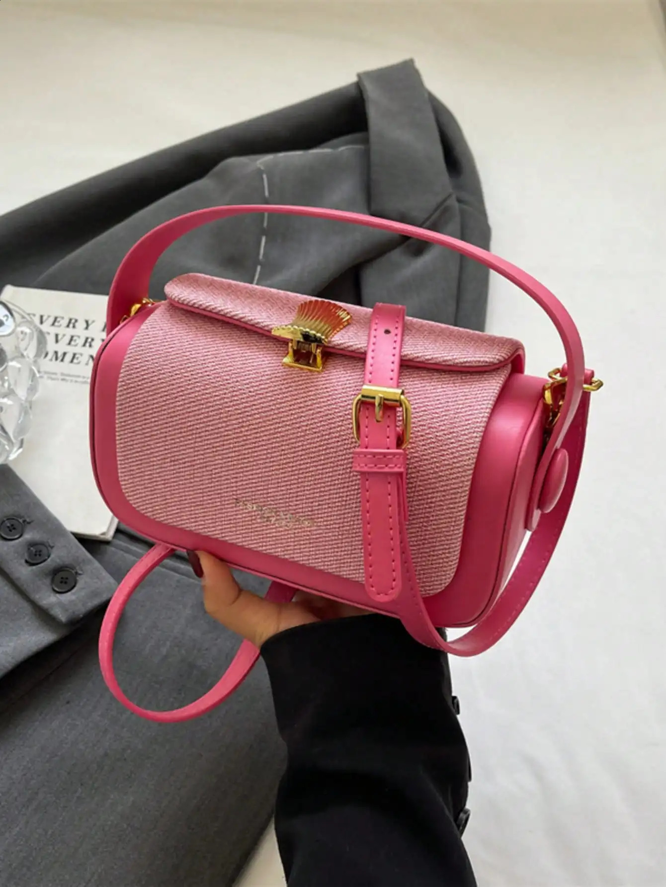 Womens Fashion Oblique Sling Square Box Shape Bag Elegant Minimalist Large Capacity Hand Carry 250528