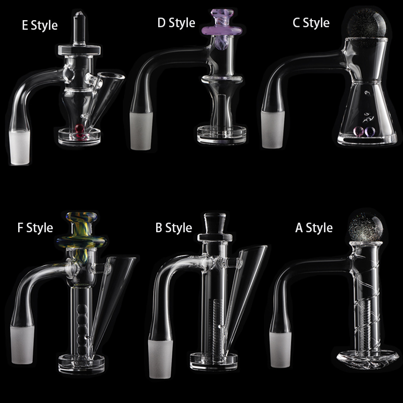 Full Weld Beveled Edge Vortex Slider Terp Slurper Quartz Banger with Quartz Cap Terp ruby Pearls 10mm 14mm male quartz Naill for Smoking Bong Rigs Water Pipes