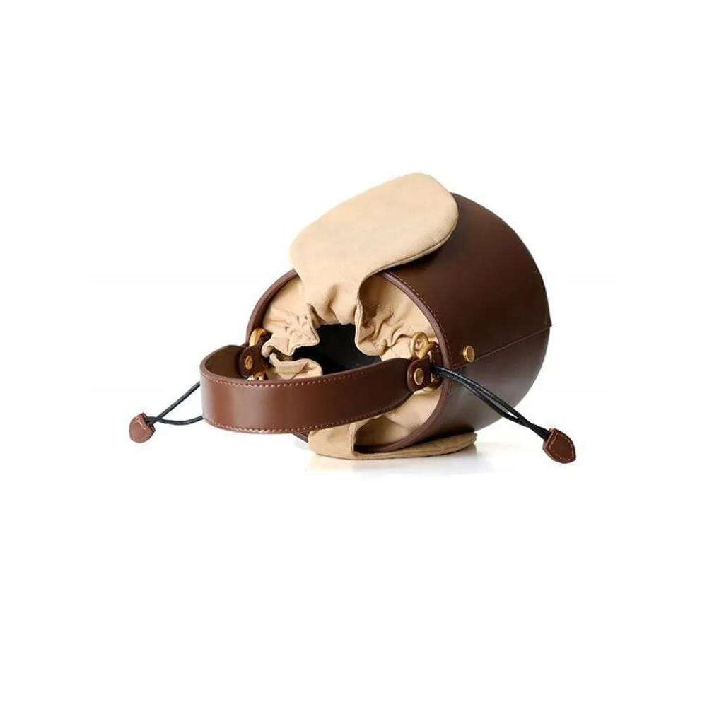 Office Women Solid color Single Shoulder Bucket Versatile Multi Functional Genuine Leather Crossbody Bag Designer Handbag