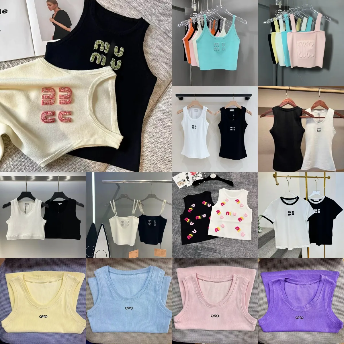 2025 tops Women's Vest Designer Shirts Fashion women vest Sexy Halter Tee Party Fashion Crop Top Luxury Embroidered T Shirt Spring Summer Backless Vest Prades woven US